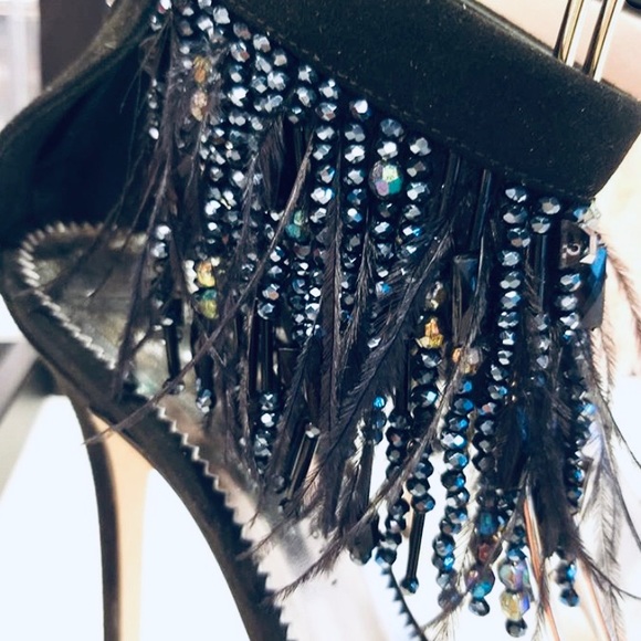giuseppe zanotti • NEW • feathers & beads - Picture 2 of 9